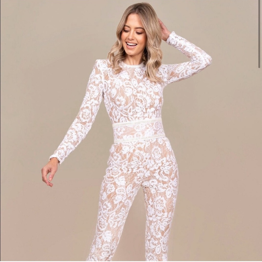 Nadine Merabi White Bella Jumpsuit